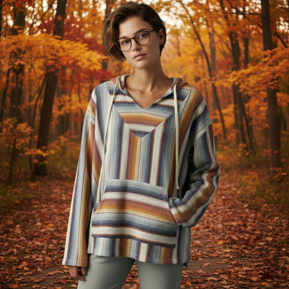 Wallflower Multicolor Striped Sweater Hoodie Size L